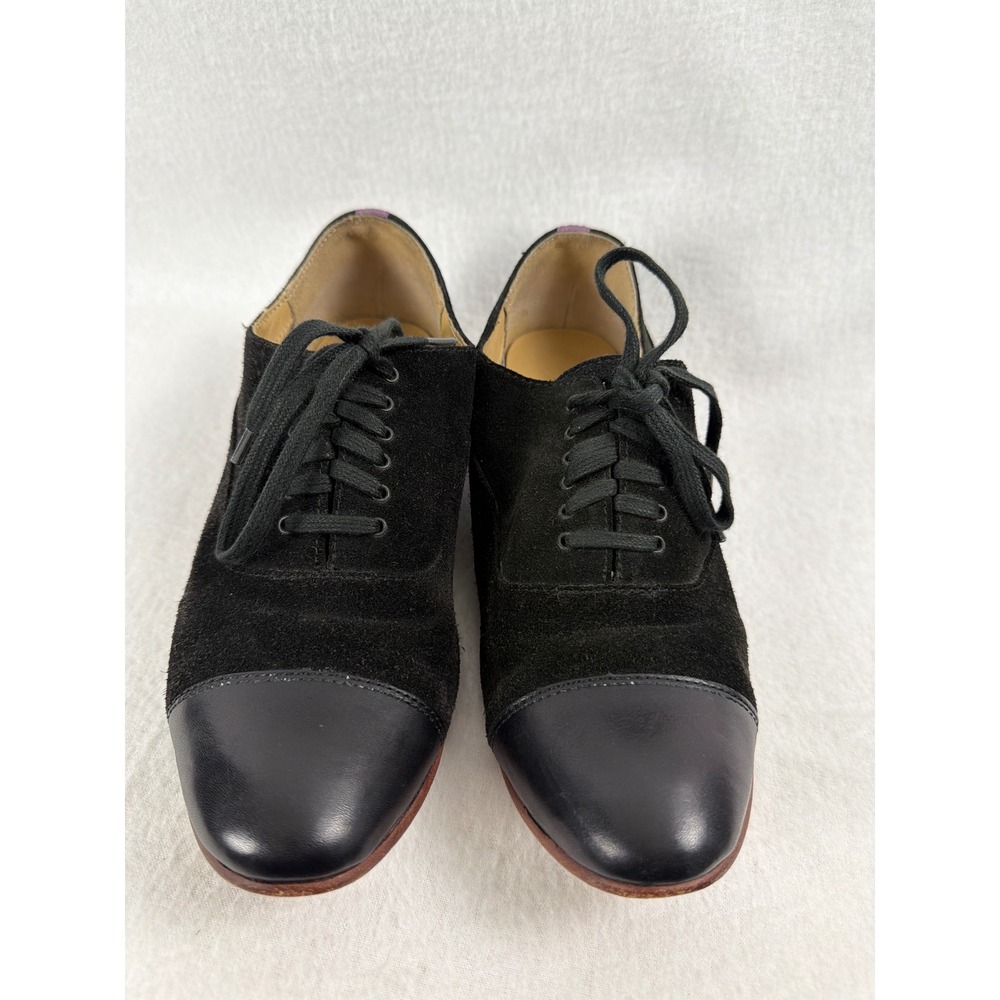 Sebago Hutton Cap Toe Black Suede Leather Oxford Shoes Women 9M B436200